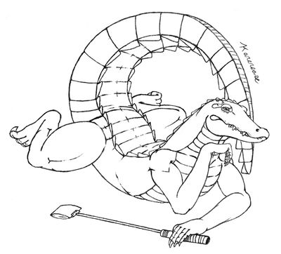 Gator Girl
art by karerease
Keywords: crocodilian;alligator;female;anthro;penis;bondage;karerease