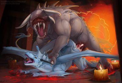 Demonic Rush
art by karukuji
Keywords: dragon;reptile;demon;male;feral;M/M;penis;from_behind;anal;orgasm;ejaculation;spooge;karukuji