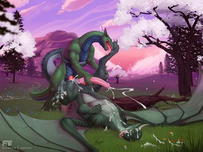 Evergreen Fun
art by karukuji
Keywords: dragon;male;feral;M/M;penis;missionary;anal;masturbation;ejaculation;orgasm;spooge;facial;karukuji