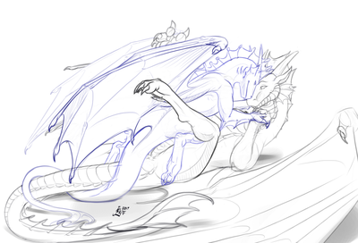 Nachty Cuddle
art by karukuji
Keywords: dragon;dragoness;male;female;feral;M/F;vagina;missionary;suggestive;karukuji