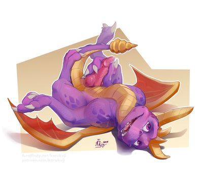 Spyro
art by karukuji
Keywords: videogame;spyro_the_dragon;spyro;dragon;male;anthro;solo;penis;masturbation;spooge;karukuji