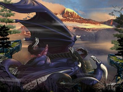 Just Chilling On My Mountain
art by karviniya
Keywords: dragon;male;feral;solo;penis;spooge;karviniya