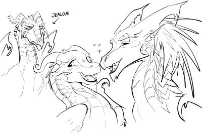 Asha and Kestrel 3 (Wings_of_Fire)
art by kat2nite
Keywords: wings_of_fire;skywing;icewing;mudwing;asha;kestrel;hvitur;dragon;dragoness;male;female;feral;lesbian;suggestive;humor;kat2nite