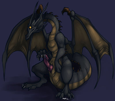 Kalameet
art by kayla-na
Keywords: videogame;dark_souls;dragon;black_dragon_kalameet;male;feral;solo;penis;spooge;kayla-na