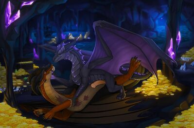 Treasure Cave (Wings_of_Fire)
art by kazarka9
Keywords: wings_of_fire;mudwing;dragon;male;feral;M/M;penis;missionary;anal;hoard;kazarka9