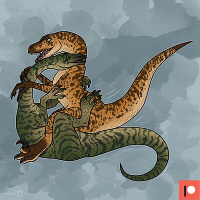 Utahraptor Riding Gallimimus
art by keetahspacecat
Keywords: dinosaur;theropod;raptor;gallimimus;utahraptor;male;female;feral;M/F;penis;cowgirl;suggestive;spooge;keetahspacecat