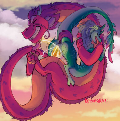 Breeding the Last Dragon
art by keishinkae
Keywords: disney;raya_and_the_last_dragon;eastern_dragon;dragon;dragoness;male;female;feral;M/F;penis;cowgirl;vaginal_penetration;ejaculation;orgasm;spooge;keishinkae