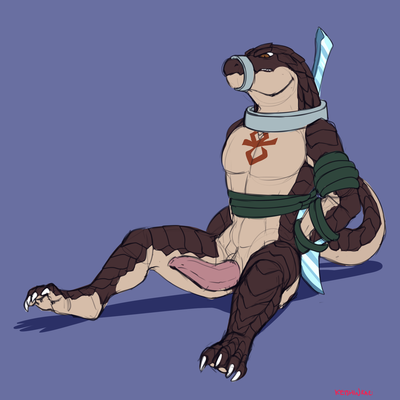 Zaryusu Shasha
art by keishinkae
Keywords: anime;overlord;lizard;zaryusu_shasha;male;anthro;solo;bondage;penis;keishinkae