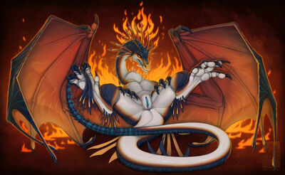 Burning Desire
art by keltaan
Keywords: dragoness;female;feral;solo;vagina;presenting;keltaan