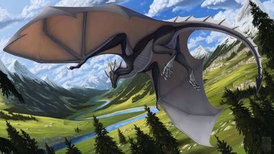 Flying Over The Valley
art by keltaan
Keywords: dragon;wyvern;feral;solo;non-adult;keltaan