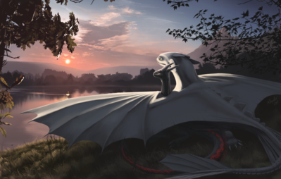 Sunset
art by khyaber
Keywords: how_to_train_your_dragon;httyd;night_fury;dragon;male;feral;romance;non-adult;khyaber