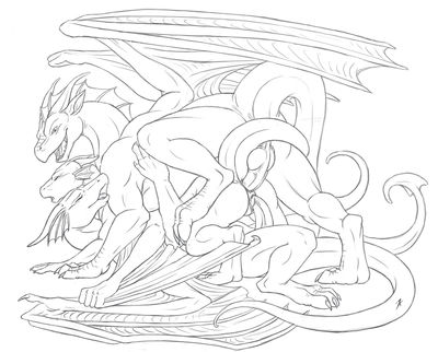 Dragoness Sandwich
art by kiartia
Keywords: dragon;dragoness;male;female;feral;M/F;threeway;penis;from_behind;cowgirl;vaginal_penetration;anal;double_penetration;kiartia