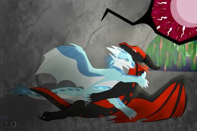 Dartfrog and Vapor Mating (Wings_of_Fire)
art by king_quince
Keywords: wings_of_fire;icewing;rainwing;dragon;dragoness;male;female;feral;M/F;cowgirl;suggestive;internal;spooge;king_quince