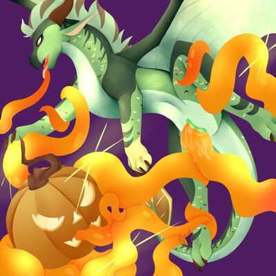 Leafwing and Tentacles (Wings_of_Fire)
art by king_quince
Keywords: wings_of_fire;leafwing;dragoness;female;feral;solo;bondage;vagina;tentacles;vaginal_penetration;spooge;king_quince