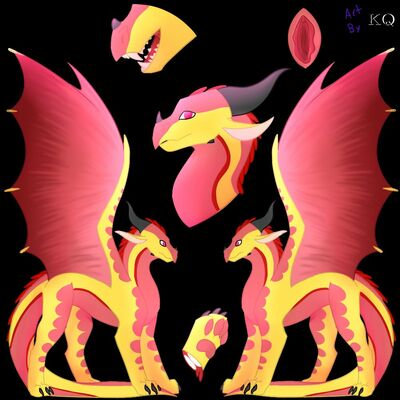 Redcrest the Skywing (Wings_of_Fire)
art by king_quince
Keywords: wings_of_fire;skywing;dragoness;female;feral;solo;vagina;closeup;reference;king_quince