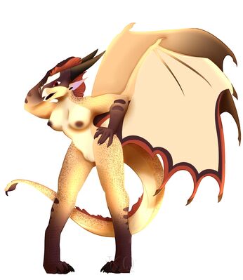 Anthro Sandwing (Wings_of_Fire)
art by king_quince
Keywords: wings_of_fire;sandwing;dragoness;female;anthro;breasts;solo;vagina;king_quince