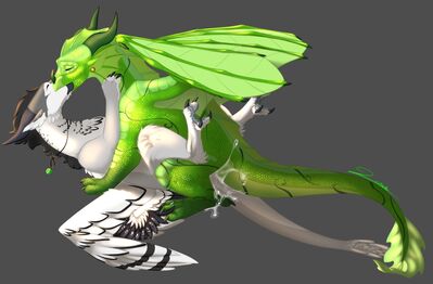 Peppermint and Silver (Wings_of_Fire)
art by king_quince
Keywords: wings_of_fire;leafwing;rainwing;hybrid;dragon;dragoness;male;female;feral;M/F;missionary;suggestive;ejaculation;spooge;king_quince