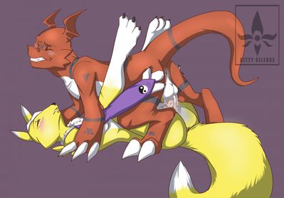 Smexy Time 4
art by kitty_silence
Keywords: anime;digimon;dragon;furry;canine;fox;guilmon;renamon;male;female;anthro;breasts;M/F;penis;missionary;vaginal_penetration;spooge;kitty_silence