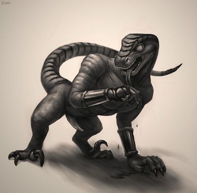 Riptor (Killer Instinct)
art by klongi
Keywords: videogame;killer_instinct;riptor;dinosaur;theropod;raptor;male;anthro;solo;penis;klongi
