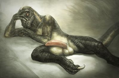Indoraptor
art by klongi
Keywords: jurassic_world;dinosaur;theropod;raptor;indoraptor;male;anthro;solo;penis;klongi
