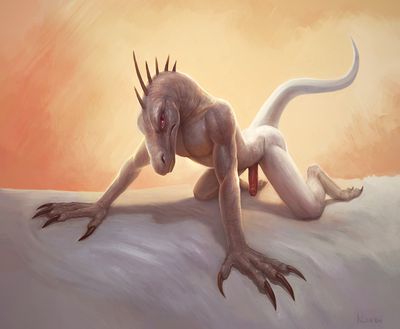 Soft Claws
art by klongi
Keywords: lizard;male;anthro;solo;penis;klongi