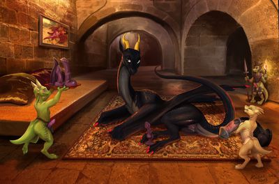 Mistress And Her Toys
art by kodardragon
Keywords: dungeons_and_dragons;dragon;kobold;male;anthro;dragoness;female;feral;solo;dildo;vagina;suggestive;spooge;kodardragon