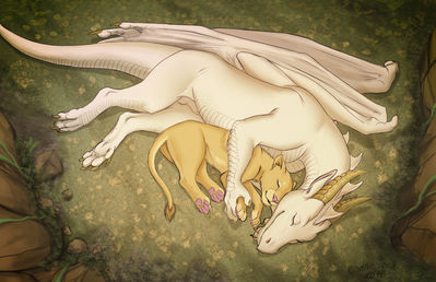 Sleep
art by kodardragon
Keywords: dragon;furry;feline;lioness;male;female;feral;M/F;sheath;spoons;suggestive;kodardragon