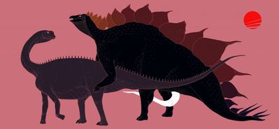 Stegosaurus Mounting Haplocanthosaurus
art by cm_kosemen
Keywords: stegosaurus;sauropod;haplocanthosaurus;male;female;feral;M/F;penis;from_behind;suggestive;cm_kosemen