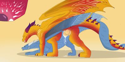 Saphira and Chaidross (messy)
art by kosmas
Keywords: eragon;saphira;dragon;dragoness;male;female;feral;M/F;penis;from_behind;vaginal_penetration;internal;spooge;kosmas