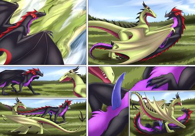 Adventures of the Dragon Nanok 1
art by kotya-ra
Keywords: comic;dragon;dragoness;wyvern;male;female;feral;M/F;penis;vagina;cowgirl;from_behind;vaginal_penetration;spooge;kotya-ra