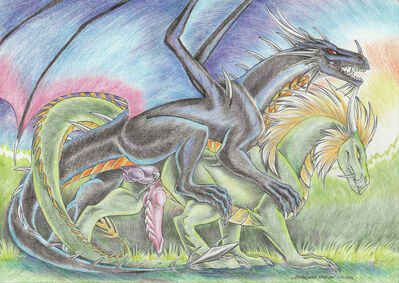 Drakes Having Sex
art by kotya-ra
Keywords: dragon;male;feral;M/M;penis;from_behind;anal;spooge;kotya-ra