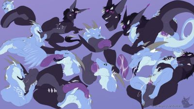 Zephyr Bred
art by kuribon
Keywords: dragon;dragoness;male;female;feral;M/F;penis;missionary;reverse_cowgirl;vaginal_penetration;oral;closeup;spooge;kuribon