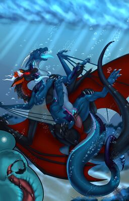 Aquatic Breeding
art by kuribon
Keywords: dragon;dragoness;male;female;feral;M/F;penis;reverse_cowgirl;vaginal_penetration;kuribon