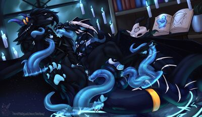 Nightwing Library (Wings_of_Fire)
art by kuribon
Keywords: wings_of_fire;nightwing;dragoness;female;feral;solo;bondage;tentacles;vaginal_penetration;masturbation;kuribon