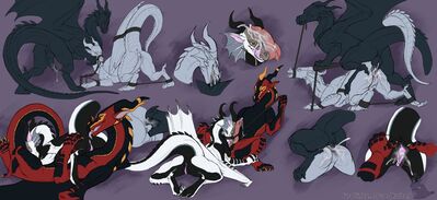 Domination (Wings_of_Fire)
art by kuribon
Keywords: wings_of_fire;rainwing;nightwing;skywing;hybrid;dragon;dragoness;male;female;solo;M/F;bondage;penis;vagina;presenting;69;oral;from_behind;vaginal_penetration;spooge;kuribon