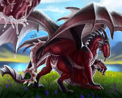 Mounting a Skywing (Wings_of_Fire)
art by ladystark
Keywords: wings_of_fire;skywing;dragon;dragoness;male;female;feral;M/F;penis;from_behind;vaginal_penetration;closeup;spooge;ladystark