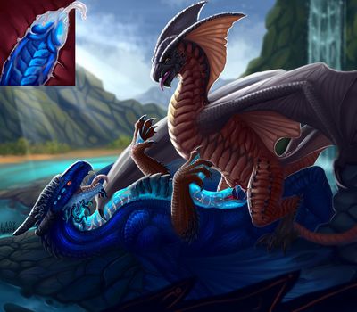 Water Treatment
art by ladystark
Keywords: videogame;monster_hunter;legiana;dragon;dragoness;wyvern;male;female;feral;M/F;penis;cowgirl;vaginal_penetration;internal;orgasm;ejaculation;spooge;ladystark