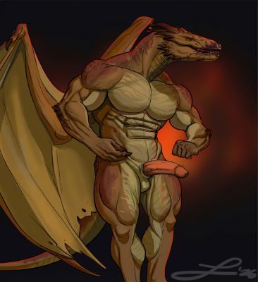 Anthro Vermithor
art by lakhanto
Keywords: game_of_thrones;dragon;wyvern;vermithor;male;anthro;solo;penis;lakhanto 