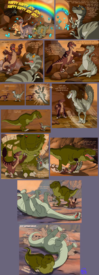 LBT Upgrade
art by isismasshiro
Keywords: comic;cartoon;land_before_time;lbt;dinosaur;theropod;tyrannosaurus_rex;trex;raptor;sauropod;apatosaurus;hadrosaur;stegosaurus;pterodactyl;ceratopsid;triceratops;cera;ducky;spike;littlefoot;petrie;red_claw;longneck;anthro;humor;non-adult;isismasshiro