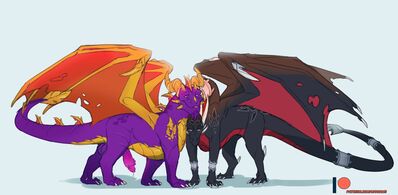 Spyro and Cynder
art by greyfuzzbutt
Keywords: videogame;spyro_the_dragon;dragon;dragoness;spyro;cynder;male;female;feral;M/F;penis;suggestive;spooge;greyfuzzbutt