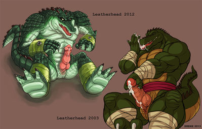 Leatherhead
art by dreke
Keywords: cartoon;teenage_mutant_ninja_turtles;tmnt;crocodilian;alligator;leatherhead;male;anthro;solo;penis;spooge;dreke