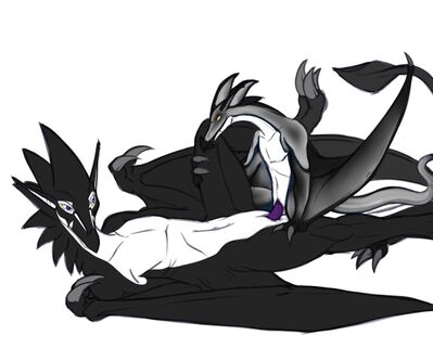 Dragons Mating
art by leetah43
Keywords: dragon;dragoness;wyvern;male;female;feral;M/F;penis;missionary;vaginal_penetration;leetah43