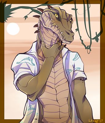 Nile Croc
art by leonelatwerk
Keywords: crocodilian;crocodile;male;anthro;solo;non-adult;leonelatwerk