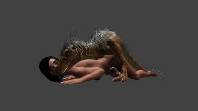 Raptor Loving 1
art by lev (?)
Keywords: beast;dinosaur;theropod;raptor;male;feral;human;woman;female;M/F;from_behind;suggestive;cgi;lev