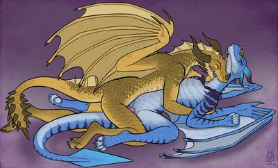 Love Bites
art by zombieme
Keywords: videogame;world_of_warcraft;dracthyr;dragon;dragoness;male;female;feral;M/F;penis;missionary;vaginal_penetration;zombieme