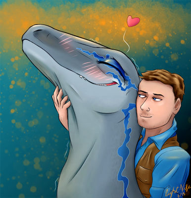 Alpha's Favorite Beta
art by lightnife
Keywords: jurassic_world;dinosaur;theropod;raptor;deinonychus;blue;female;feral;human;man;male;romance;non-adult;lightnife