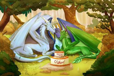 Dragon's Birthday
art by likri
Keywords: dragon;feral;non-adult;likri