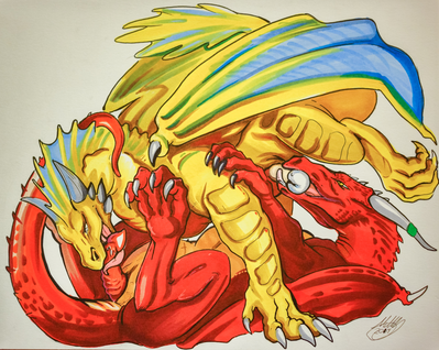Dragons Having Oral Sex
art by lilshark
Keywords: dragon;feral;male;M/M;penis;oral;69;lilshark
