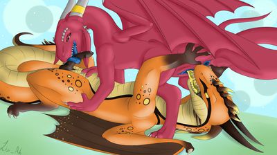 Lucy and Spike 69'ing
art by liz_art
Keywords: dragon;dragoness;male;female;feral;M/F;penis;vagina;oral;69;spooge;liz_art