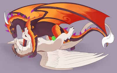 Braisewolf and Maythedragon
art by lordkutta
Keywords: dragon;dragoness;male;female;feral;M/F;penis;missionary;vaginal_penetration;spooge;lordkutta